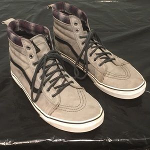 Vans Sk8 Hi MTE Pewter Plaid Gray Shoes Size 12